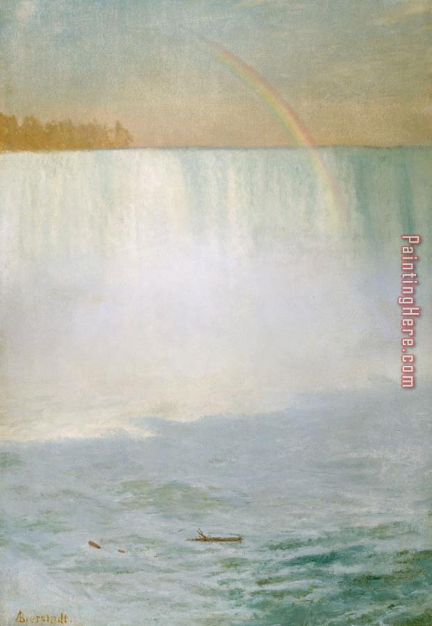 Albert Bierstadt Waterfall and Rainbow at Niagara Falls